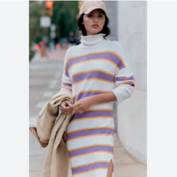 Brand New by anthropologie Daily Practice Karigan Midi Sweater Dress: Turtleneck - Picture 6 of 6